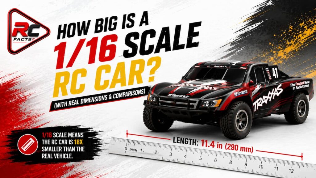 how big is a 1/16 scale rc car